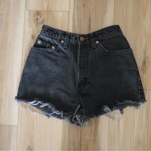 Levi's 512 Vintage Black Frayed Denim Shorts